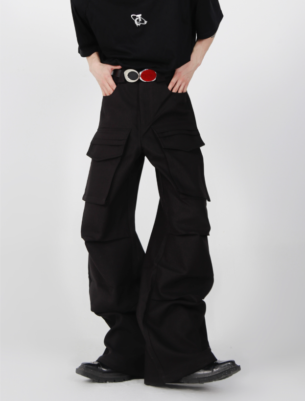 large pocket design loose trousers  US2009