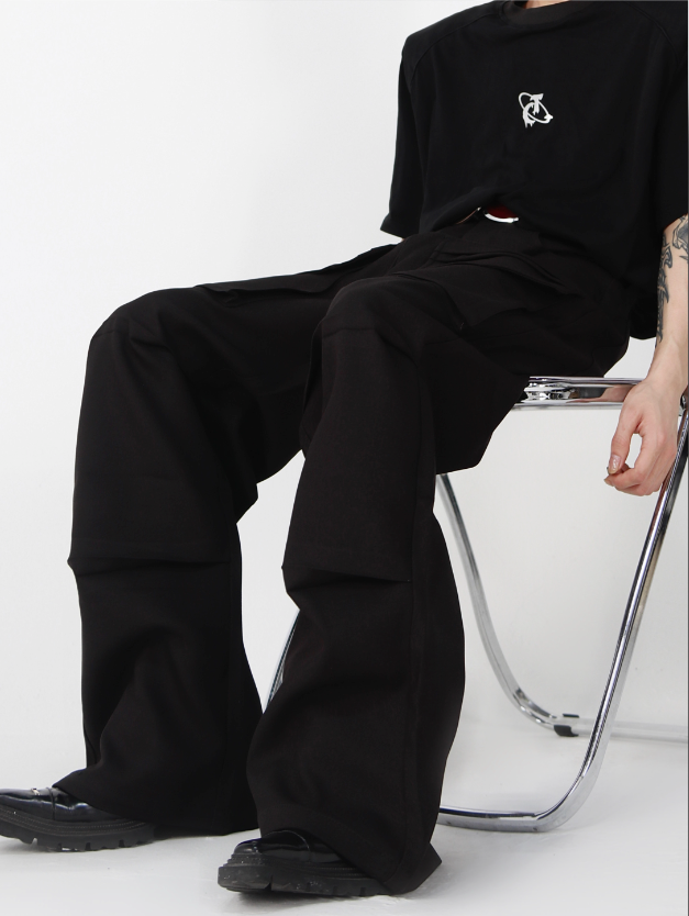 large pocket design loose trousers  US2009