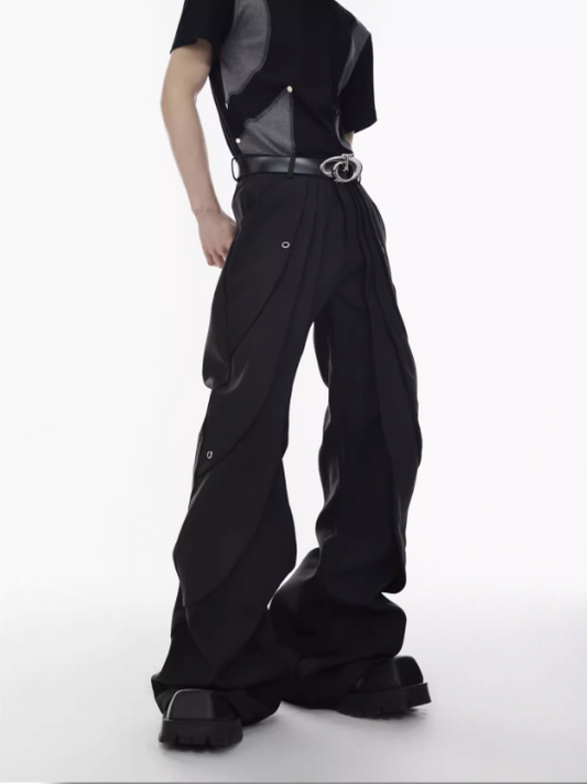 slim-fit micro-flared trousers heavy casual pants  US2027