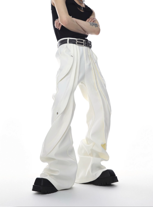 slim-fit micro-flared trousers heavy casual pants  US2027