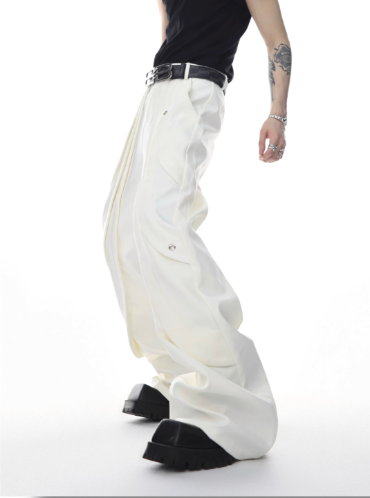 slim-fit micro-flared trousers heavy casual pants  US2027