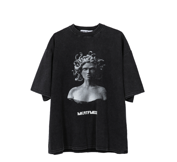 high street Medusa printed short-sleeved T-shirt  US2056