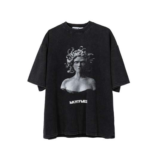 high street Medusa printed short-sleeved T-shirt  US2056