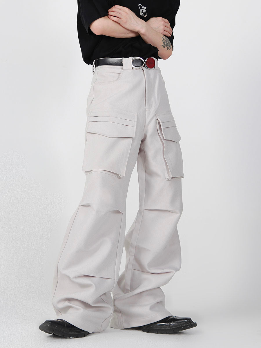 large pocket design loose trousers  US2009