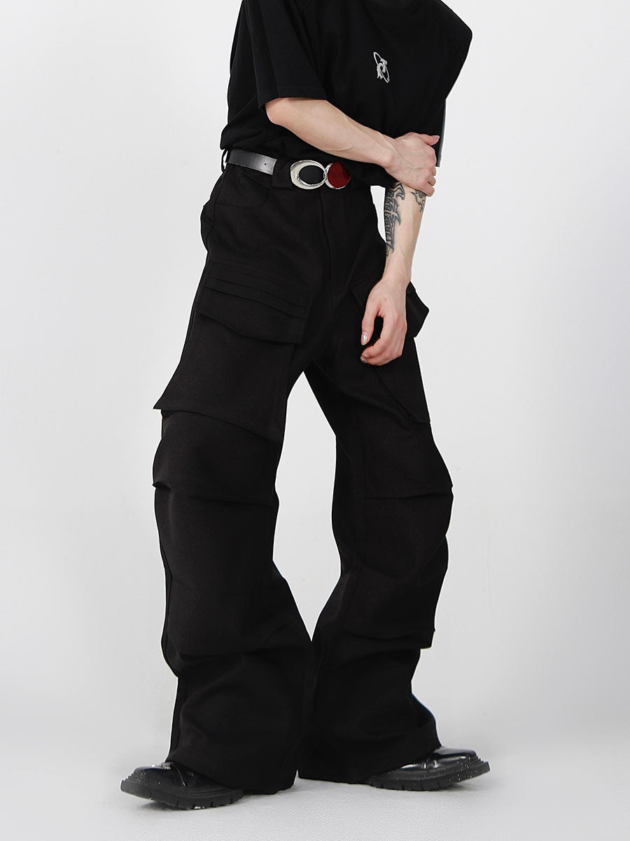 large pocket design loose trousers  US2009