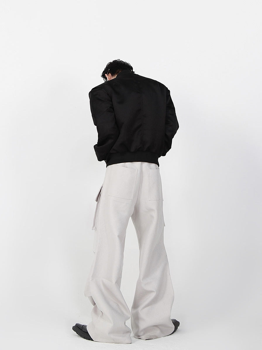 large pocket design loose trousers  US2009