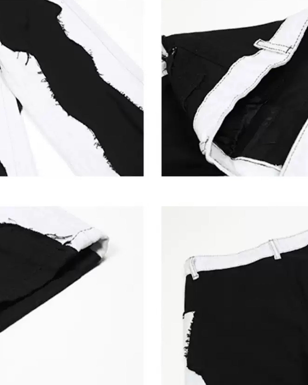 monochrome damage pants  US1352