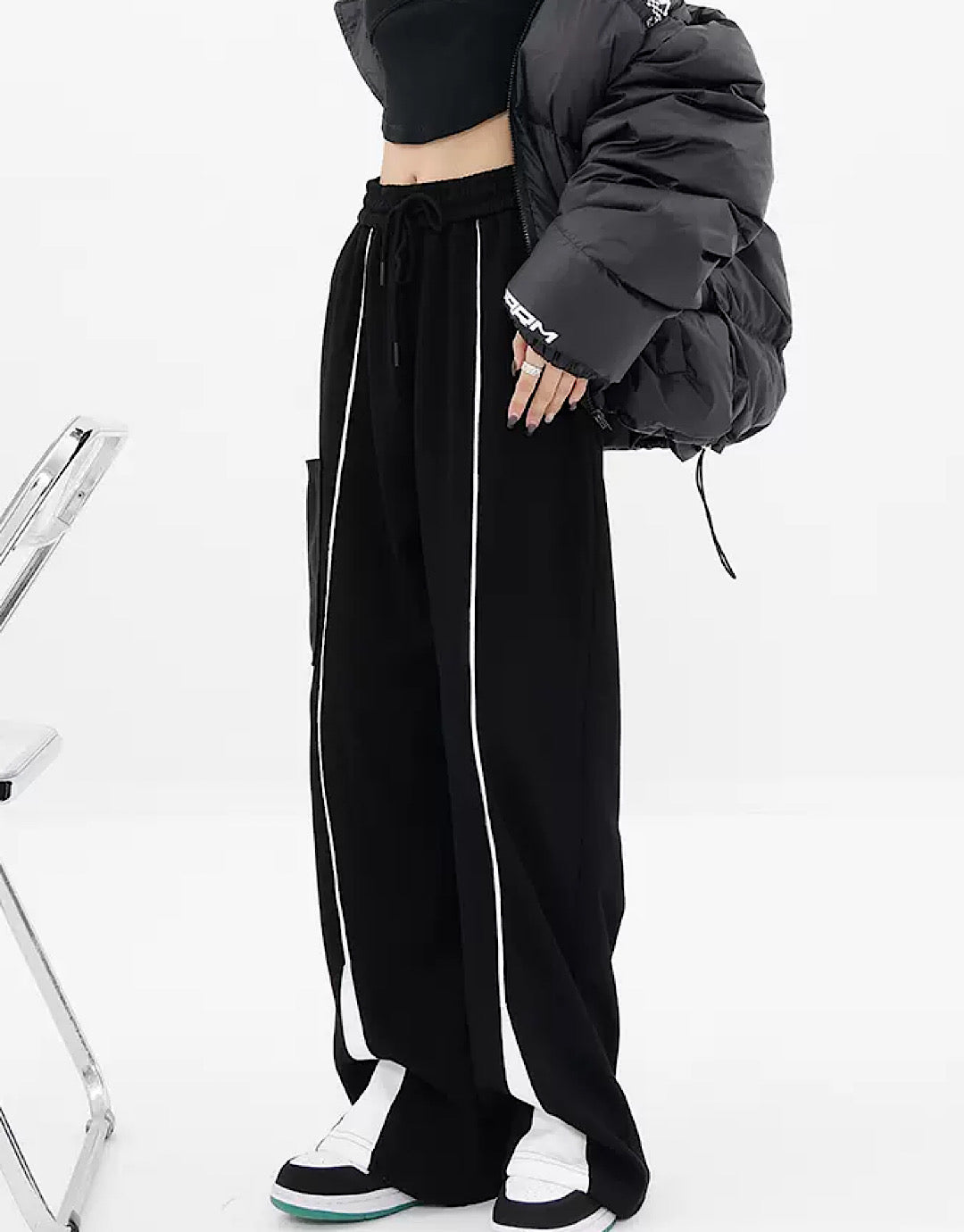 center line monochrome pants  US1676