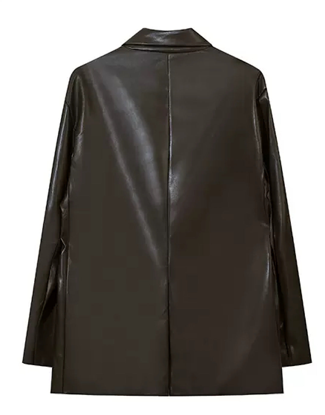 artificial leather dark jacket  US1086