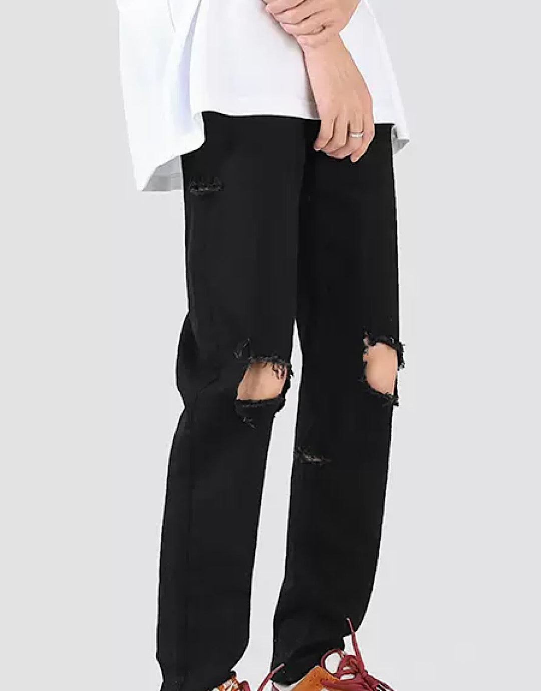 knee damage skinny pants  US1337