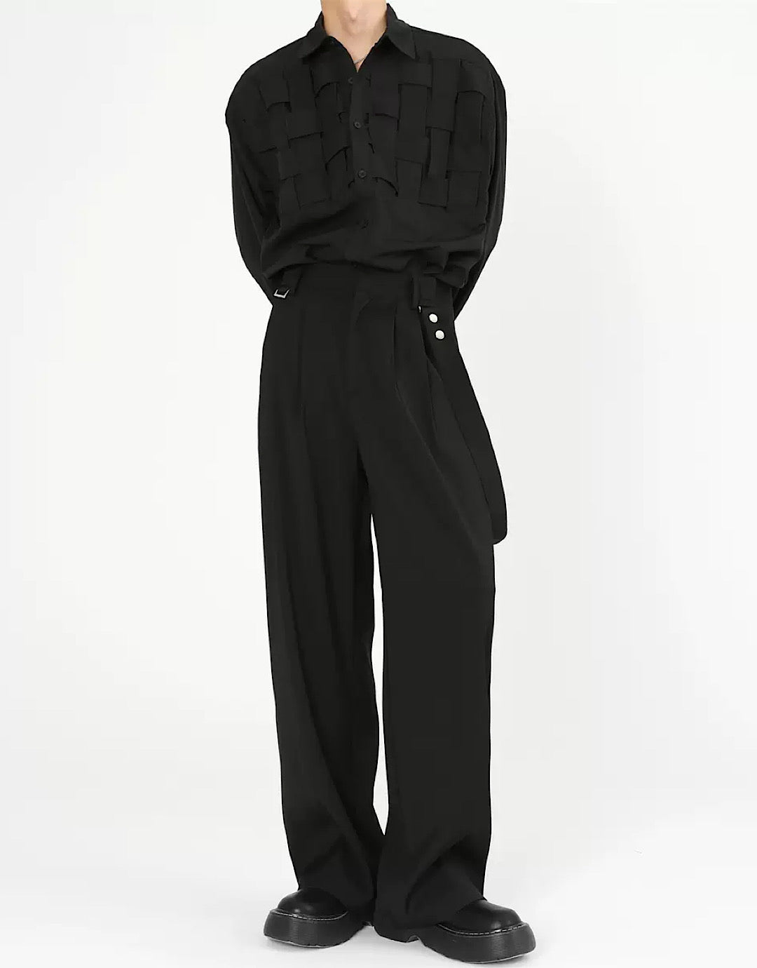 belted slacks pants  US1793