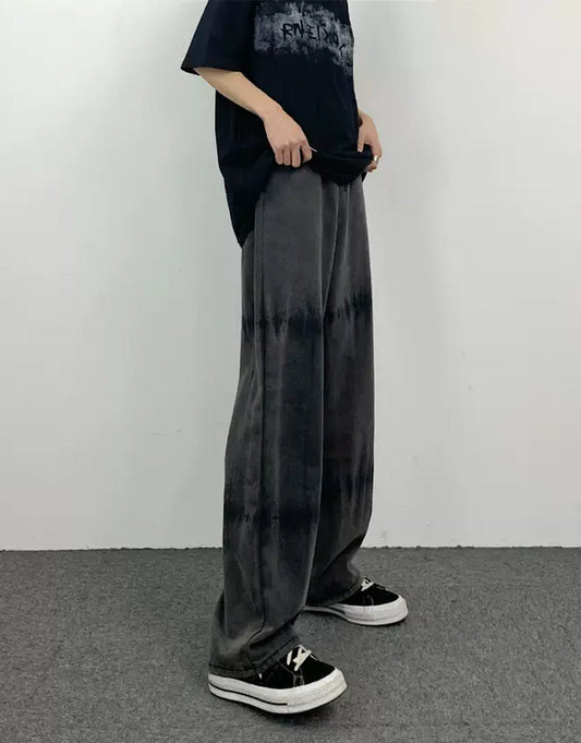 designer tie-dye straight-leg pants  US1083