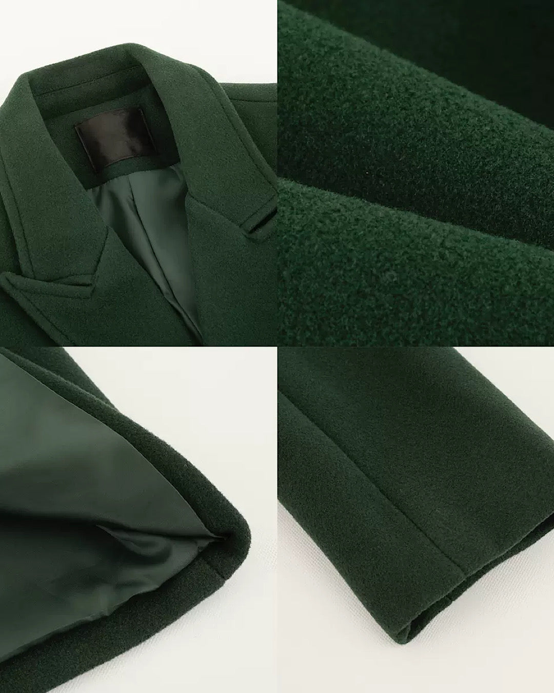 loose straight green coat  US1729