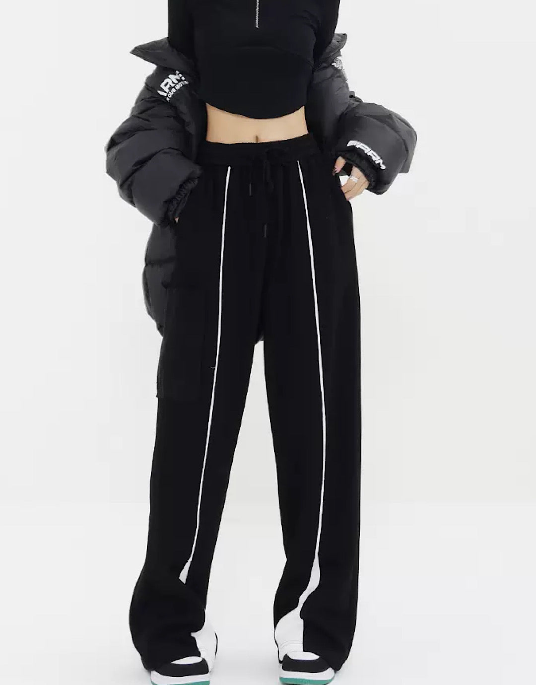 center line monochrome pants  US1676