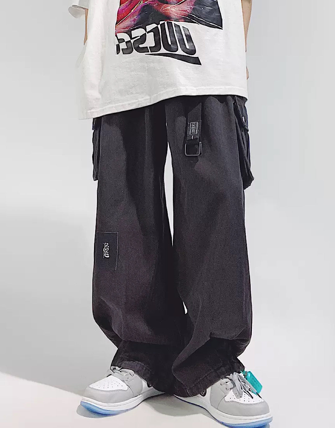 【UUCSCC】Folded black balloon pants  US0012