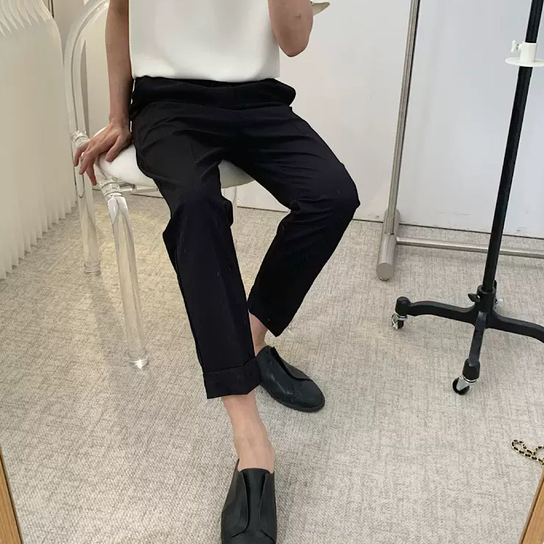 black straight slacks  US1554