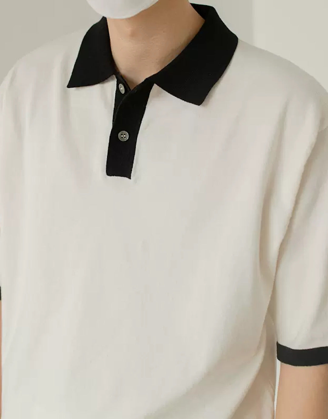 simple monochrome polo shirt  US1414