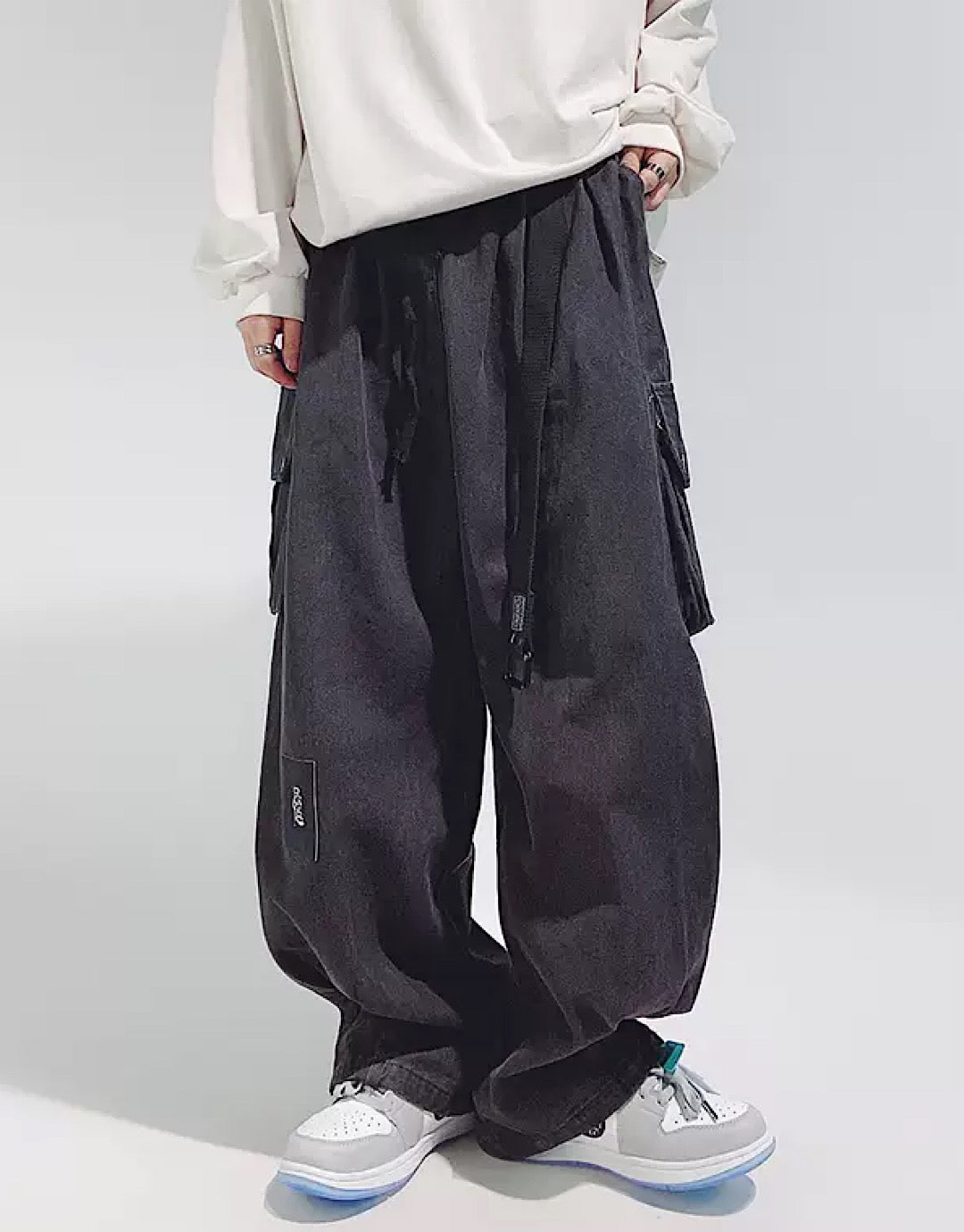 【UUCSCC】Folded black balloon pants  US0012