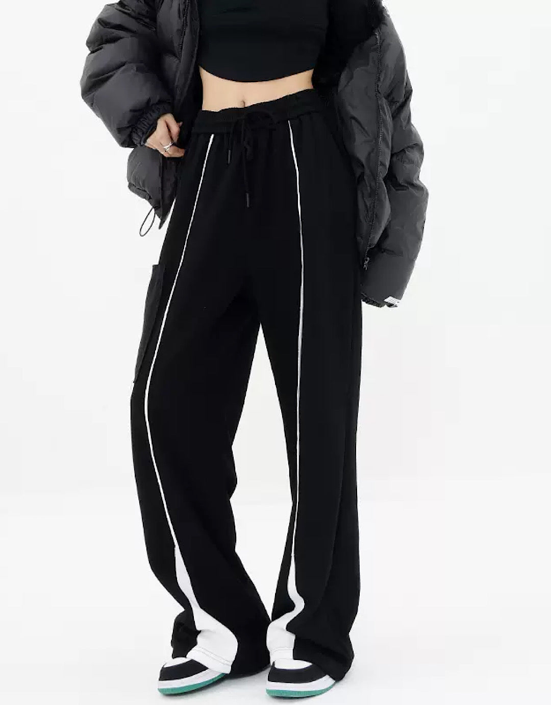 center line monochrome pants  US1676