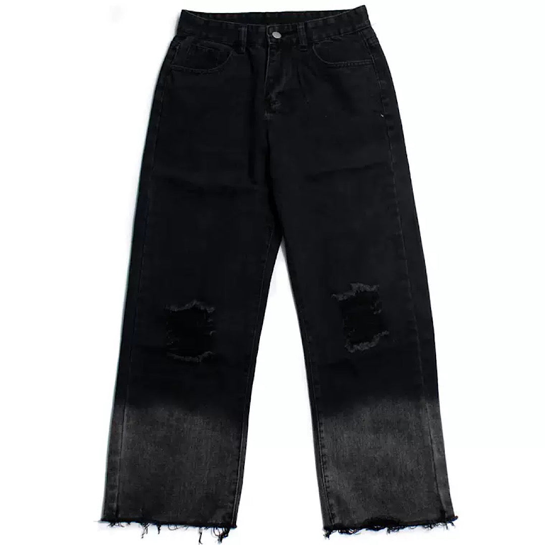 black damaged jeans  US1072