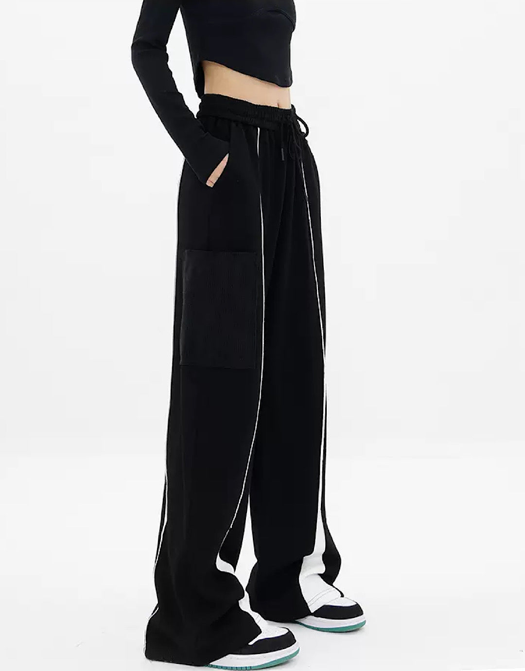 center line monochrome pants  US1676