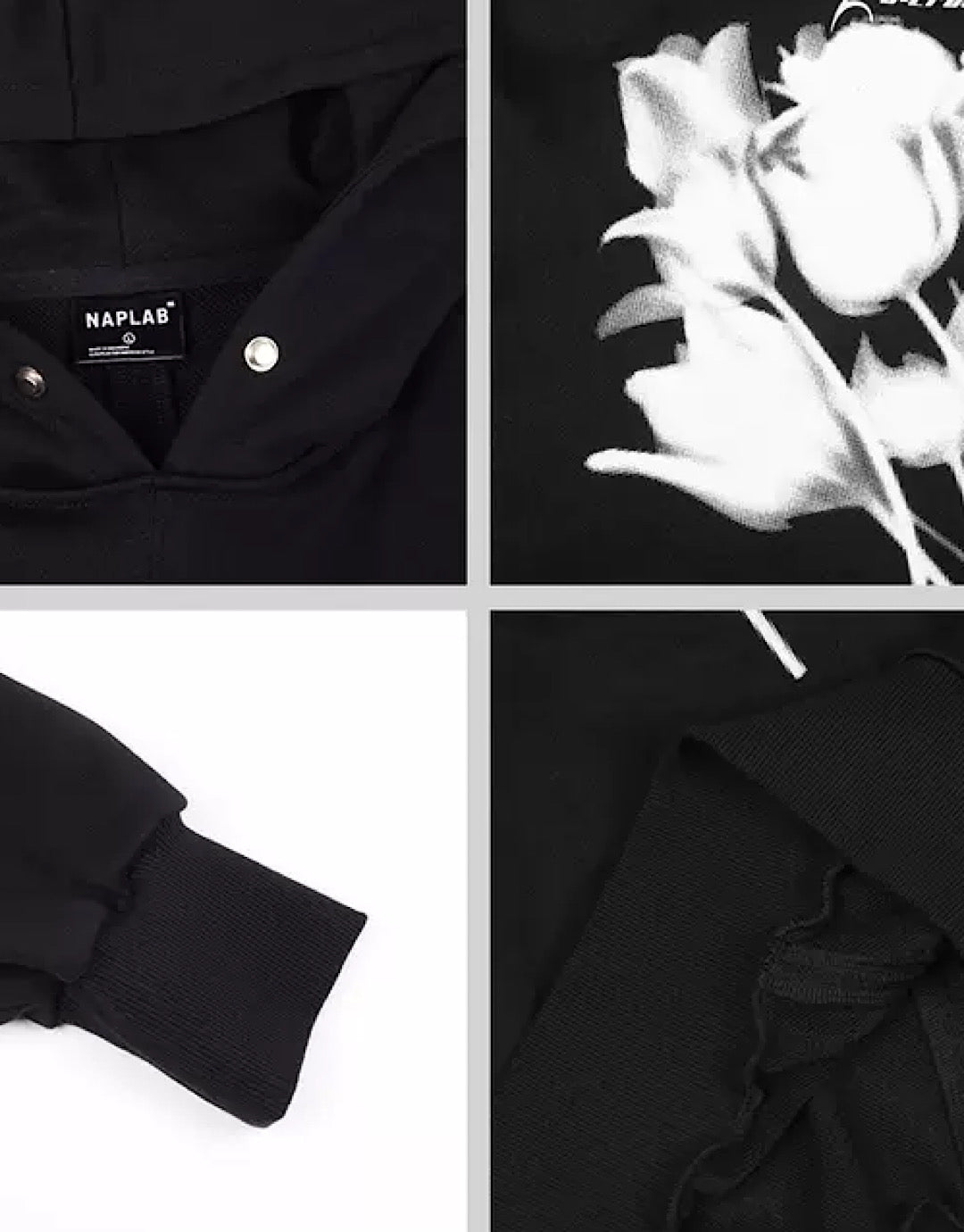 design black hoodie  US1704
