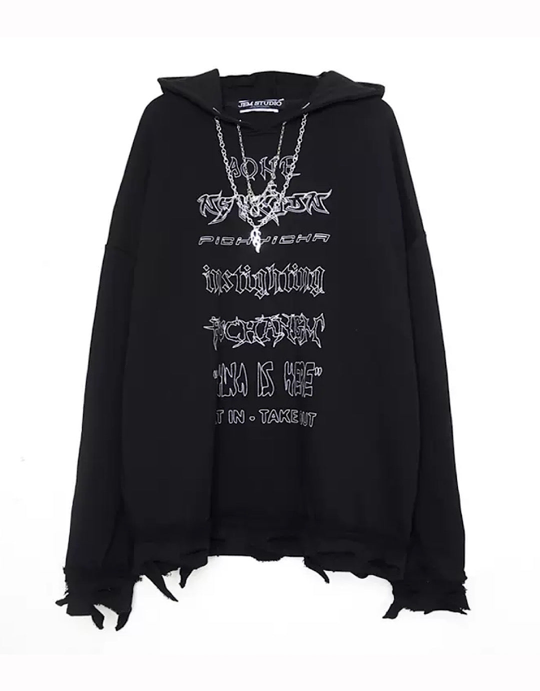 street damage oversize hoodies  US1236