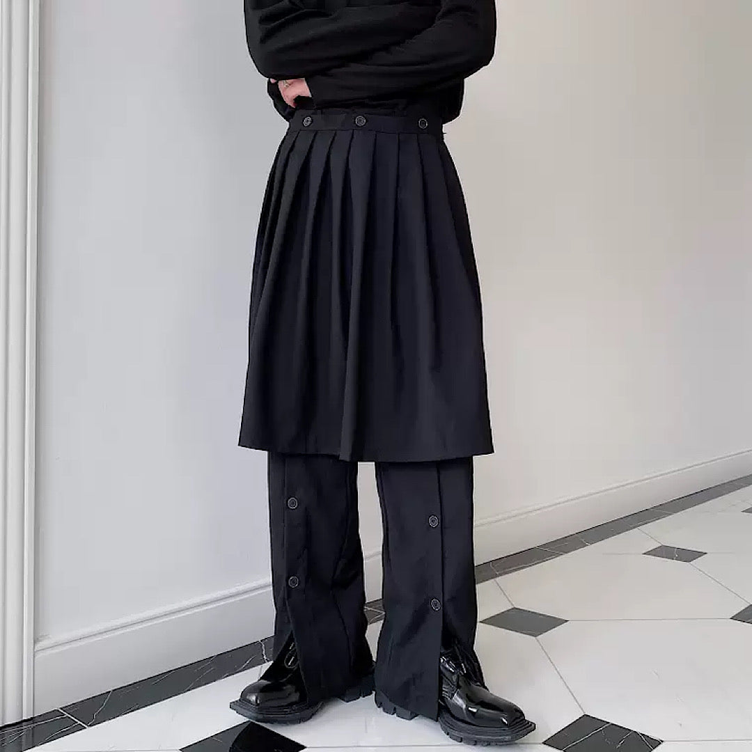 dark straight wide pants  US1012