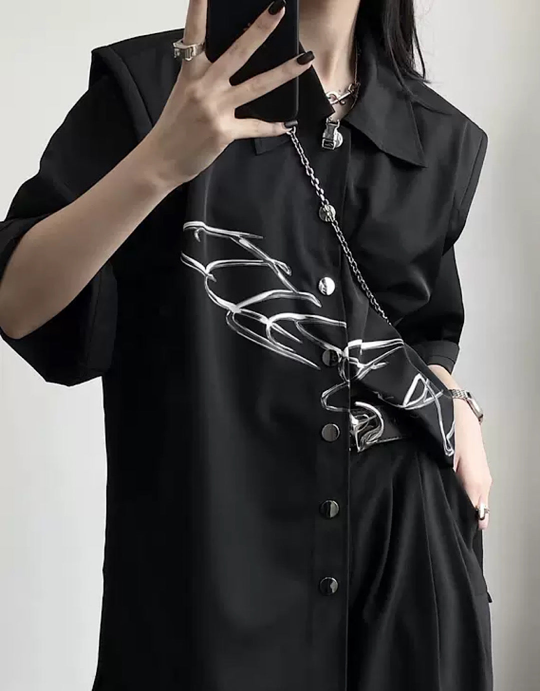 ouroborosdirt black shirt  US1552