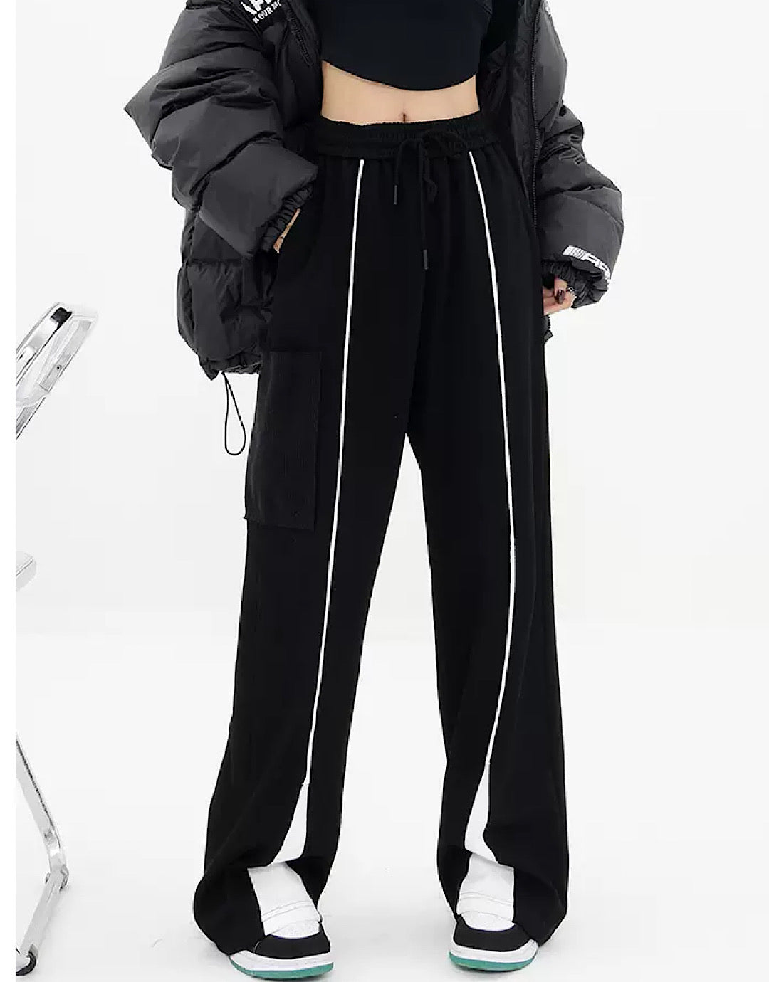 center line monochrome pants  US1676