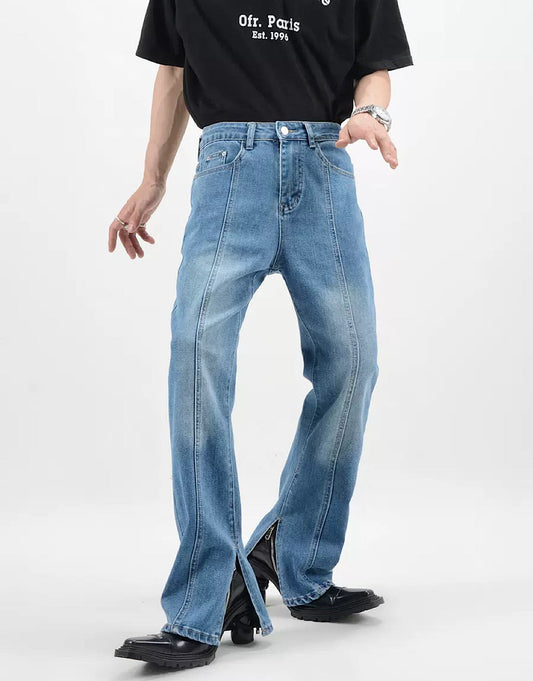 line slit flared denim  US1999