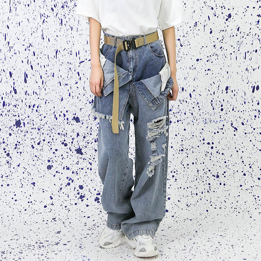 suspenders damage jeans pants  US1238