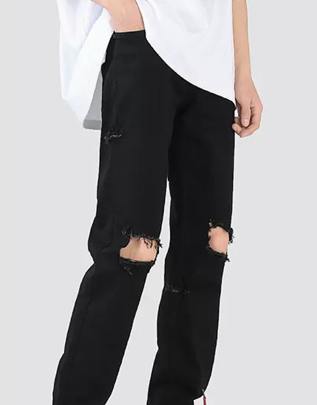 knee damage skinny pants  US1337