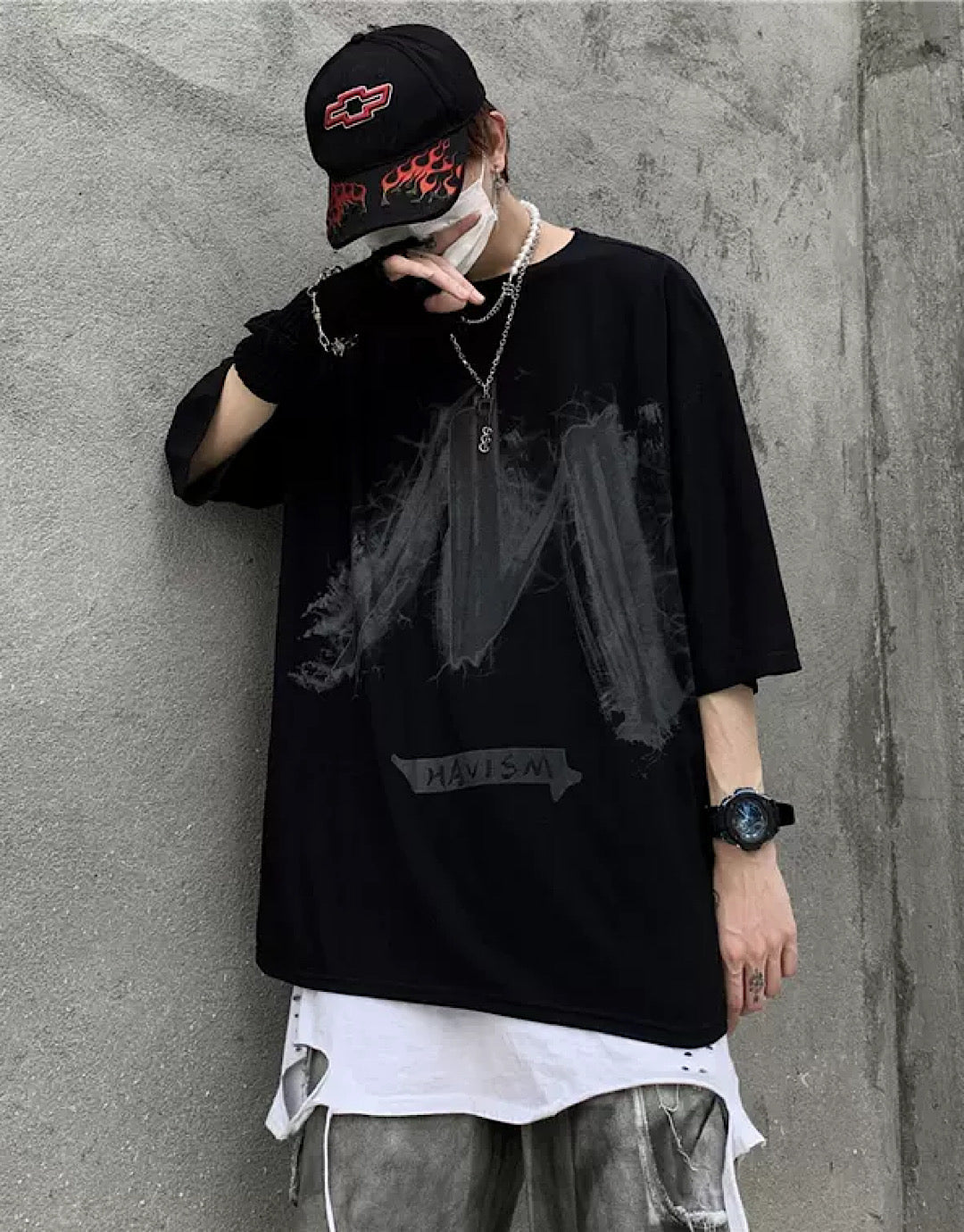 darkness Initial T-shirt  US1198