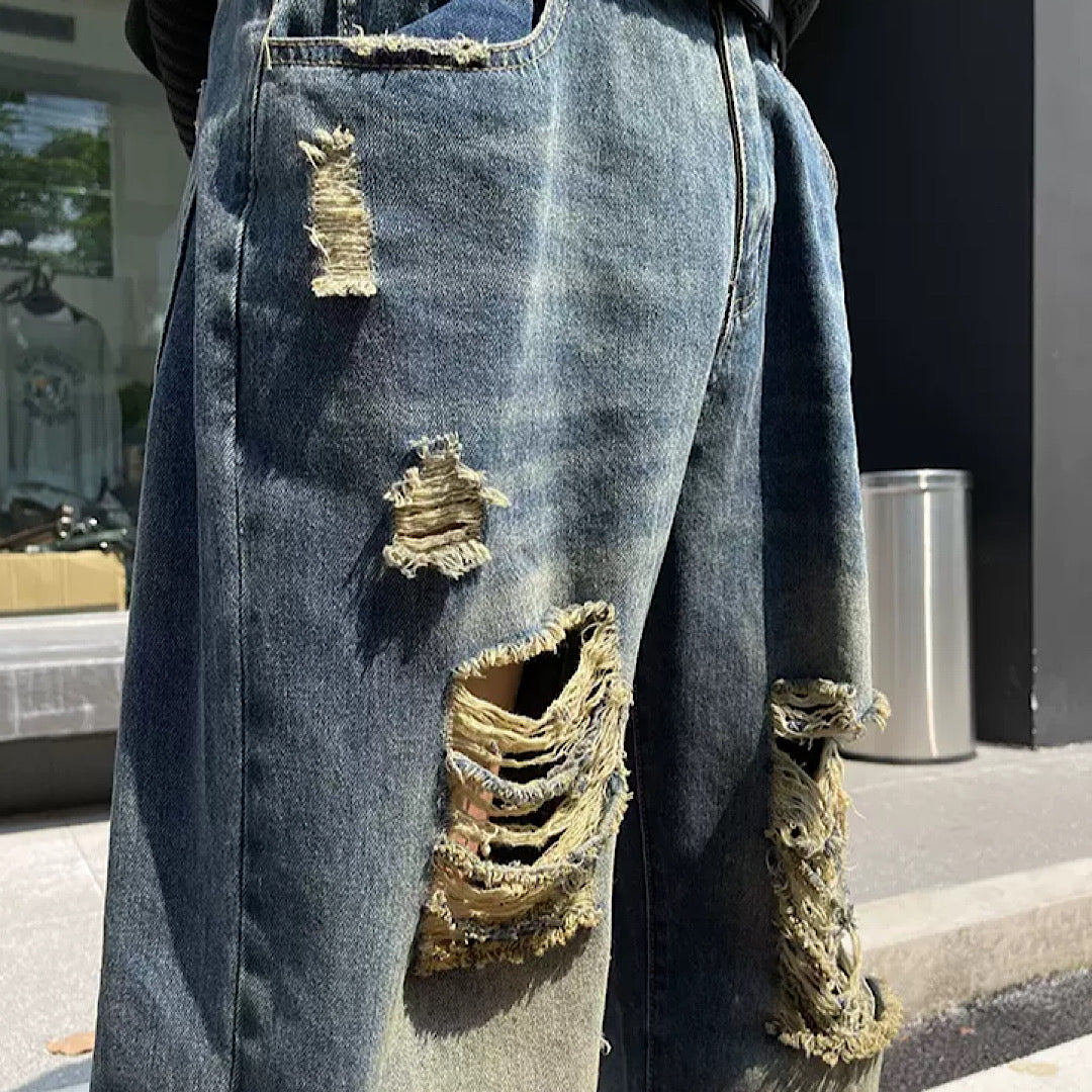 vintage damaged jeans  US1265