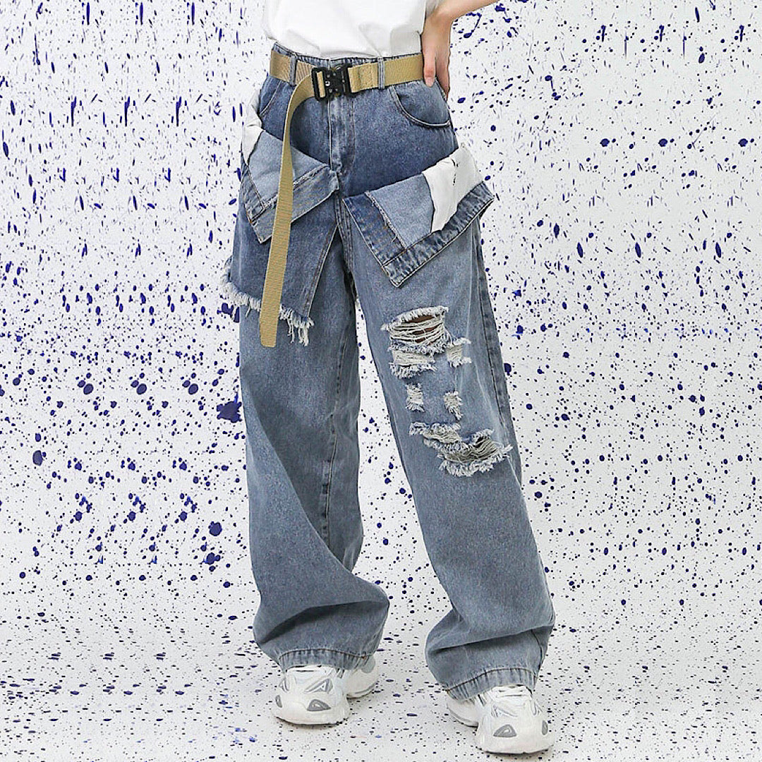 suspenders damage jeans pants  US1238