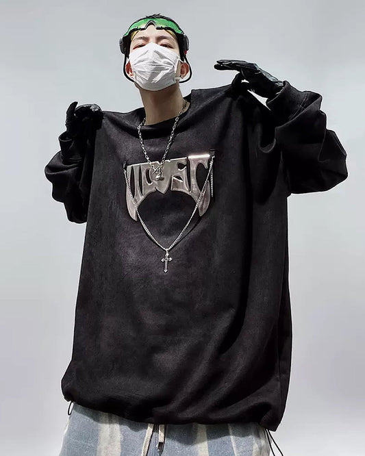 【UUCSCC】Silver Initial Logoyusra Sweatshirt  US0021