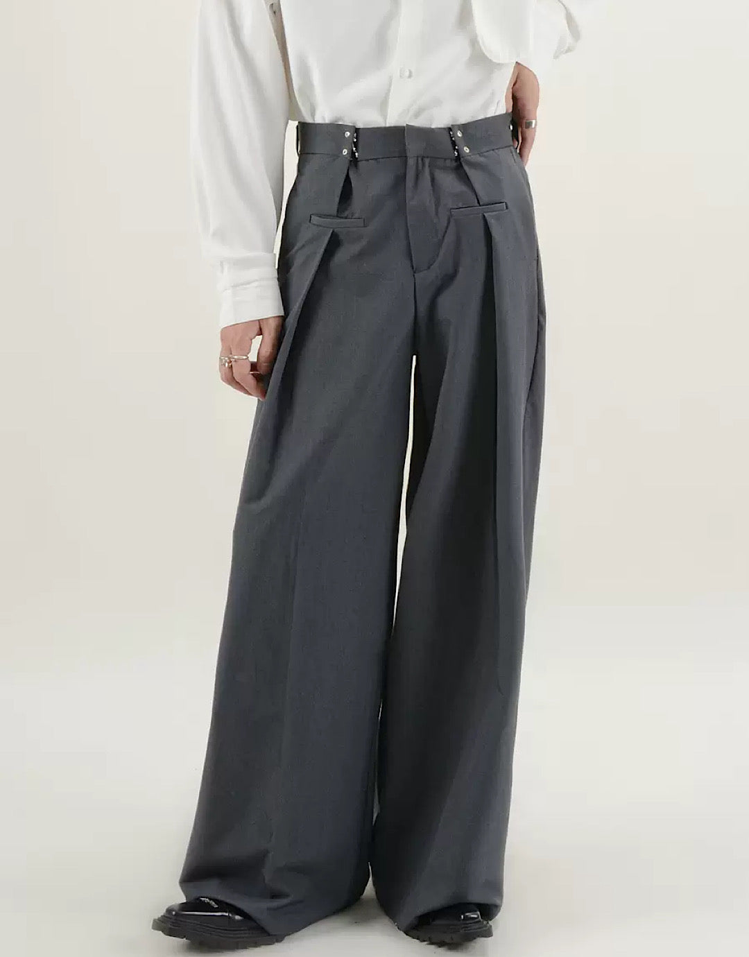 belt high waist pants  US1993