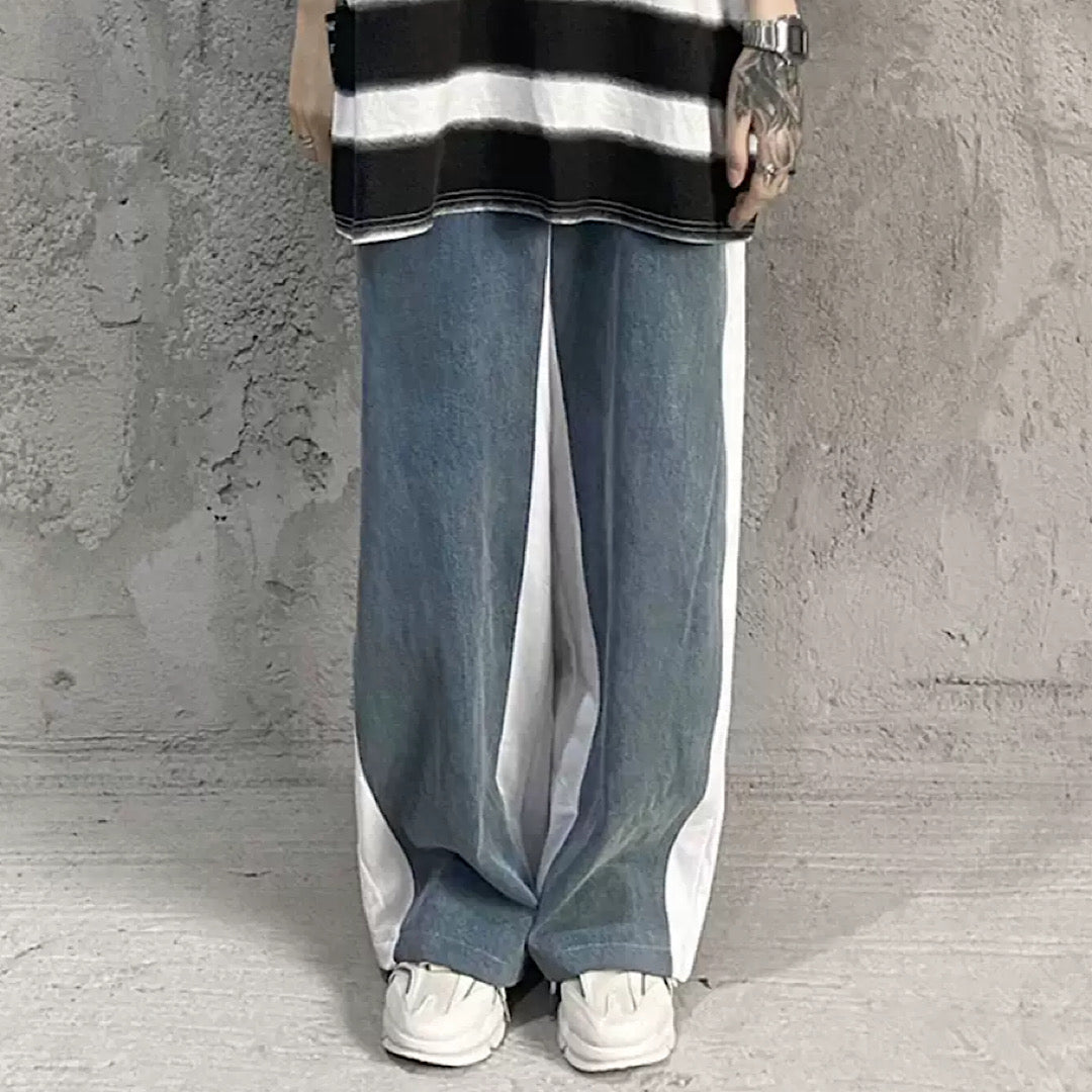 monochrome line straight denim  US1536