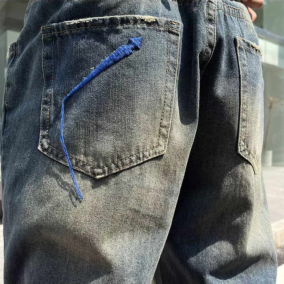 vintage damaged jeans  US1265