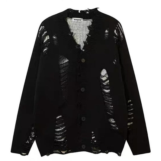 frayed damage cardigan  US1445