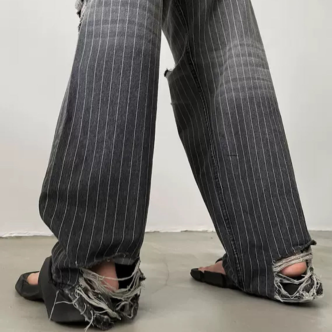 plaid damage pants  US1955