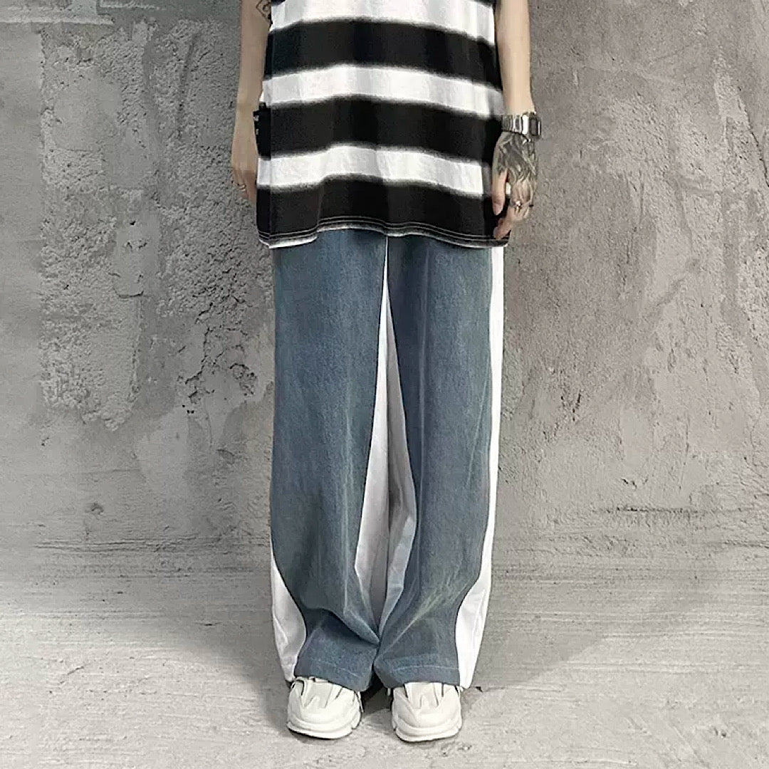 monochrome line straight denim  US1536