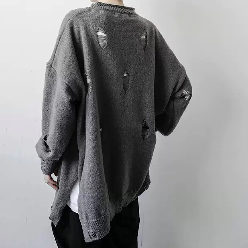 damage cut sweater  US1594