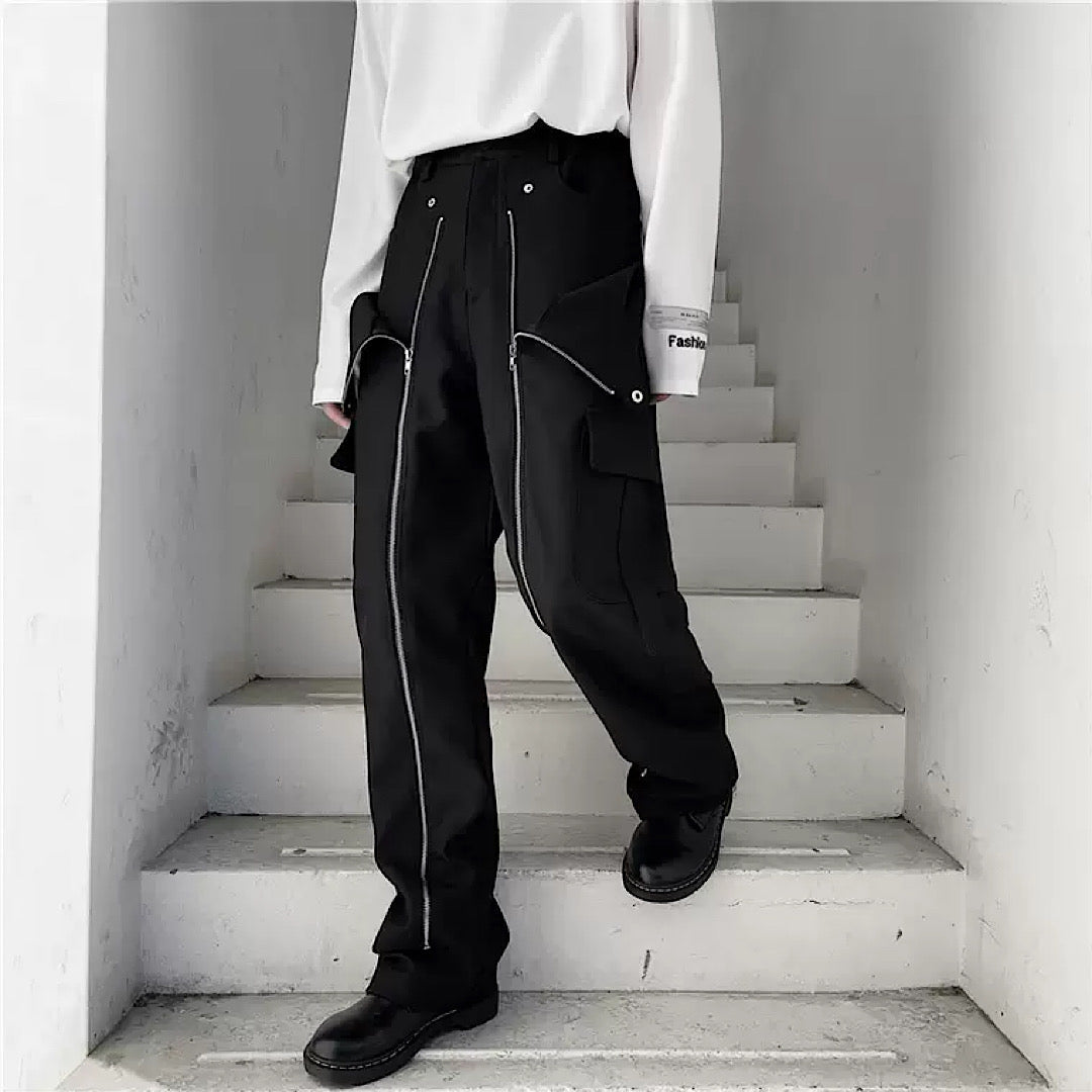 line zipper cargo pants  US1499