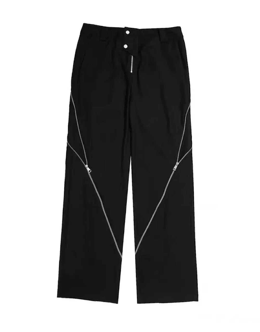 side zipper flared pants  US1853