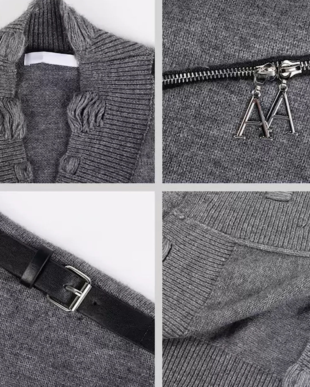 front zipper line cardigan  US1710