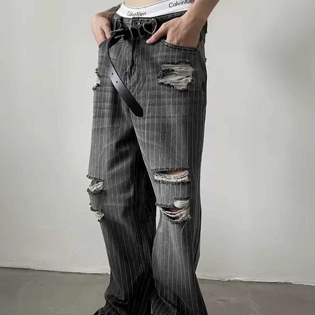 plaid damage pants  US1955