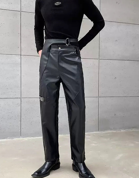 leather highwaist pants  US1346