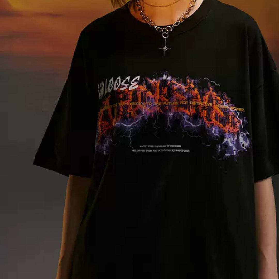 flame midnight T-shirt  US1825